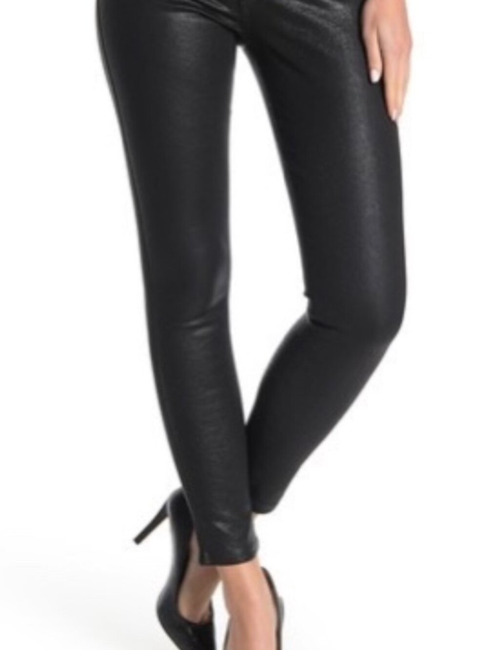 Joes' Jeans The Charlie High Rise Skinny Ankle Size 30 leather like/coated Black